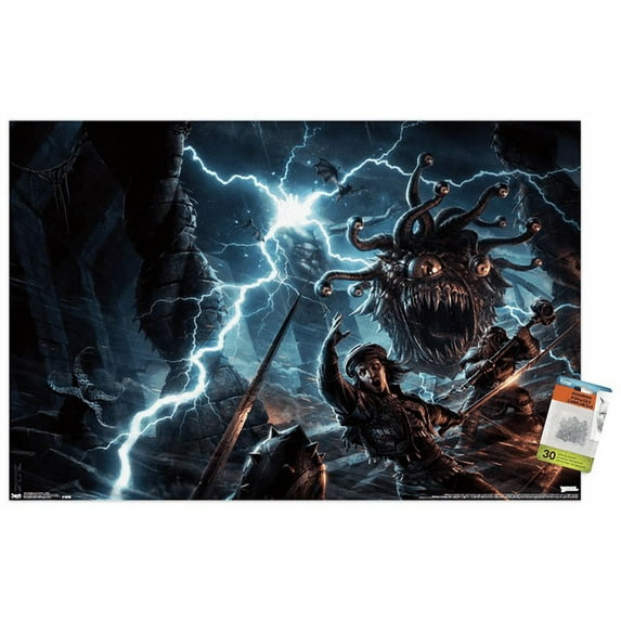 Dungeons and Dragons - Battle Wall Poster with Push Pins, 22.375" x 34"