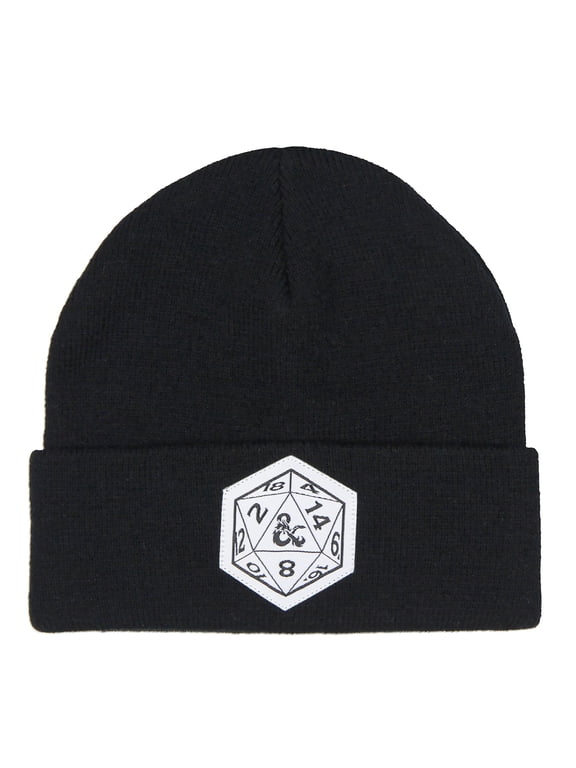 Dungeons and Dragons Beanie d20 Dice Cuff Knit Beanie Hat Skull Cap