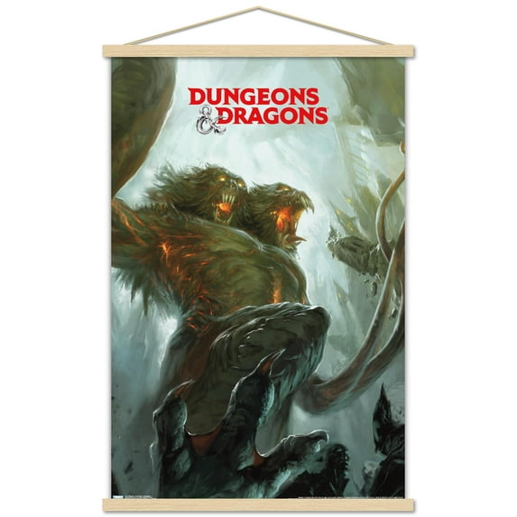 Dungeons and Dragons - Demogorgon Wall Poster with Wooden Magnetic Frame, 22.375" x 34"