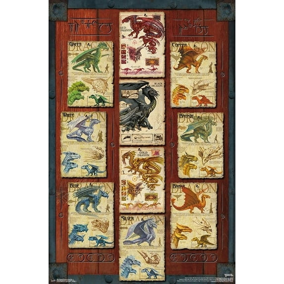 Dungeons and Dragons - Dragon Grid Laminated Poster Print (22 x 34)