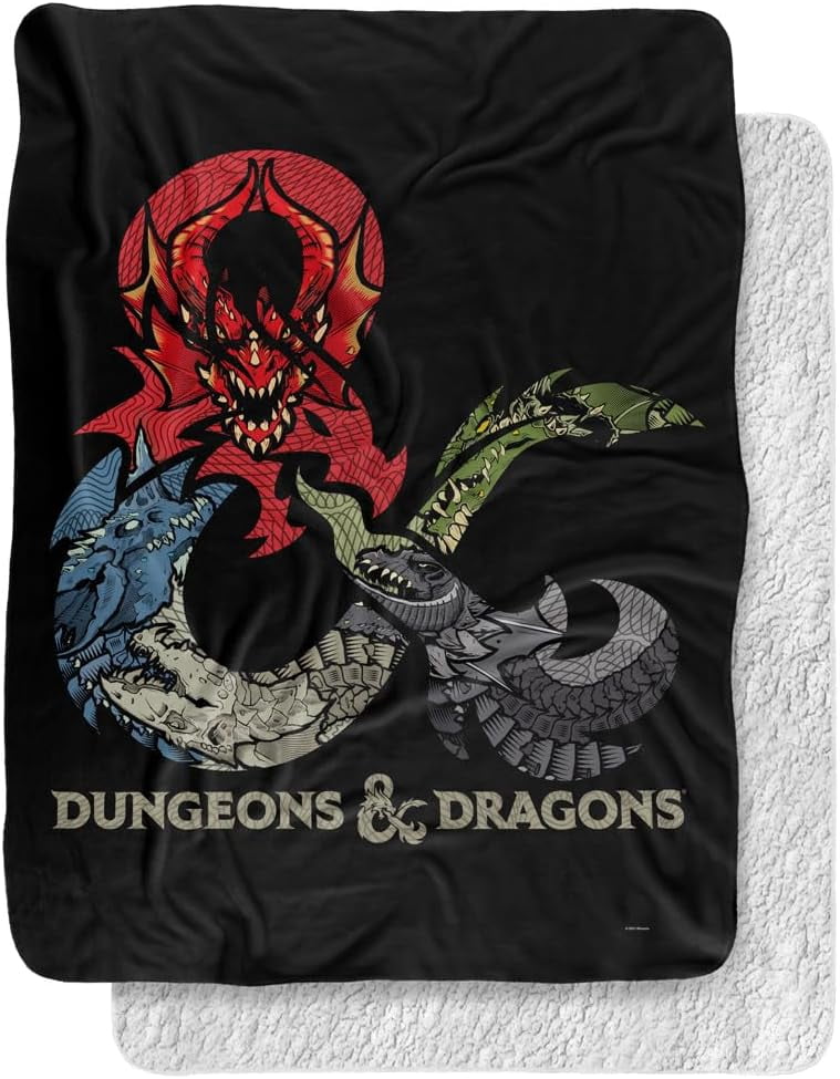 Ultra-gemütliche D&D Fleece-Decke Mit Logo – Fantasy-Comfort Für Echte Abenteurer