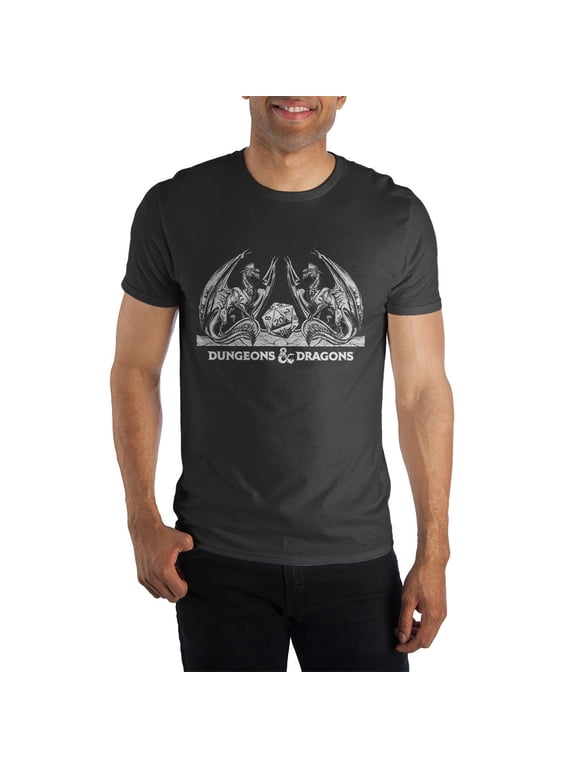 Dungeons and Dragons Dragons with D20 Shirt Black-4XL