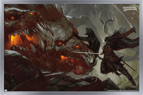 Dungeons and Dragons - Drizzt vs Demogorgon Wall Poster, 22.375" x 34" Framed