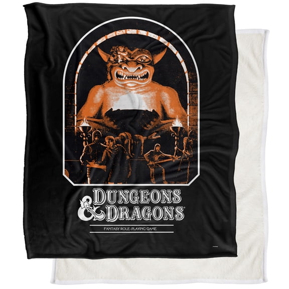 Dungeons and Dragons First Edition Player's Handbook Cover Silky Touch Sherpa Back Super Soft Throw Blanket