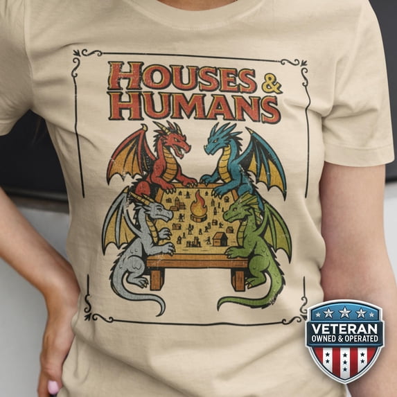 Dungeons and Dragons Houses and Humans T Shirt Funny DnD Parody Tee ...