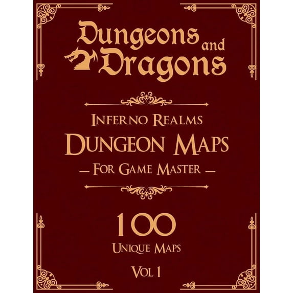 Dungeons and Dragons Inferno Realms Dungeon Maps for Game Masters Vol 1: 100 Unique Underwater Maps and Stories for TTRPGs (Paperback)