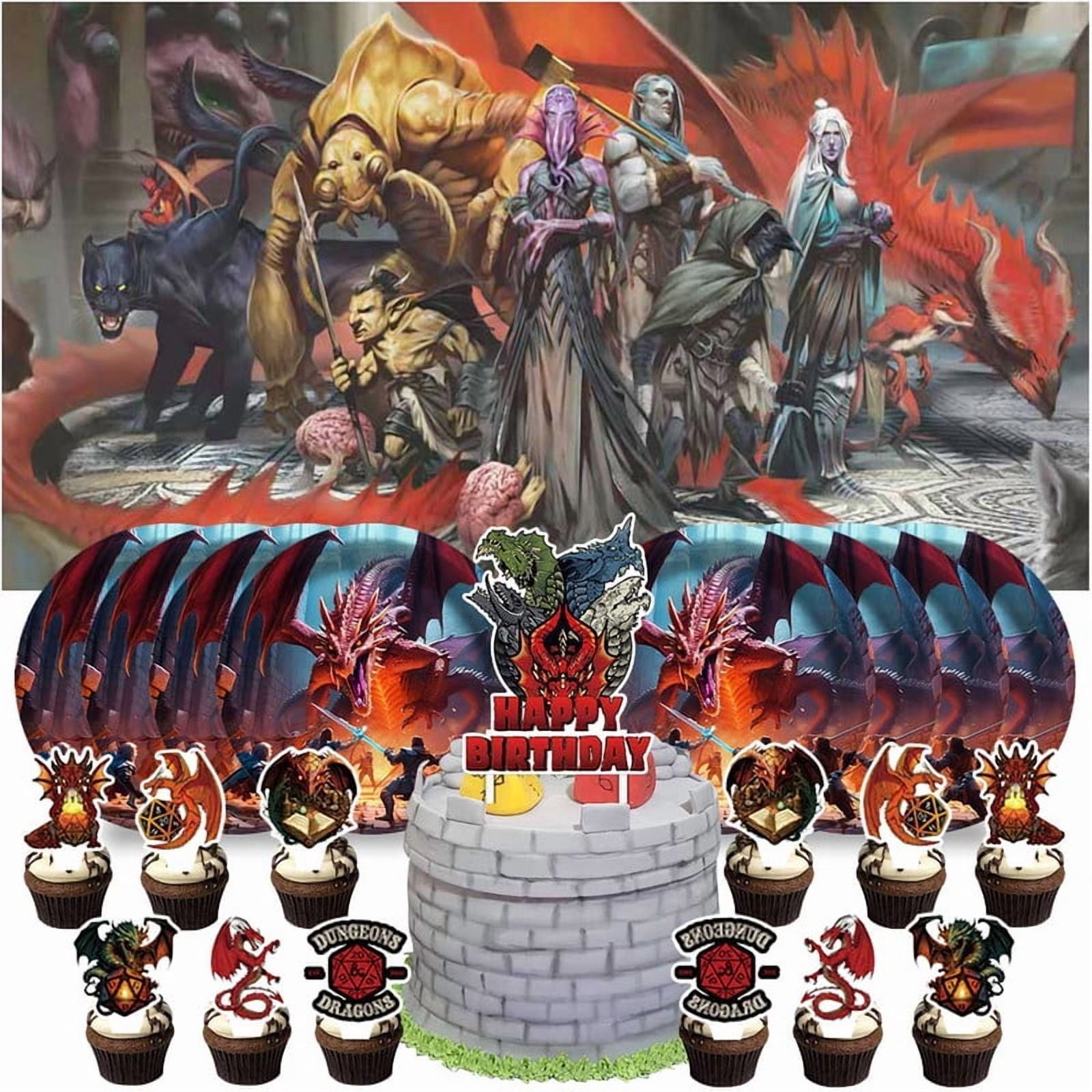Dungeon of Dragon Plates Birthday Supplies Decorations Decor Backdrop