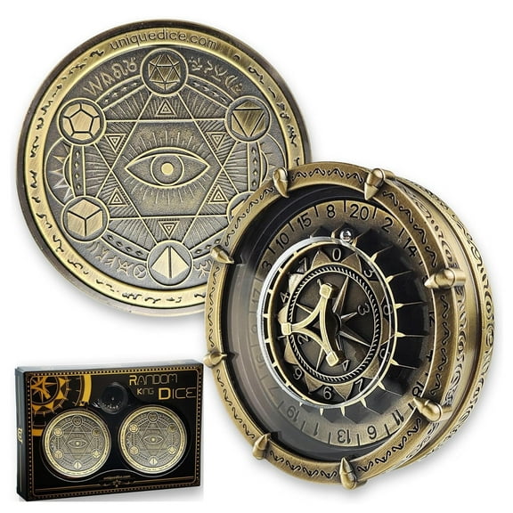 Dungeons and Dragons Random dice King, 7-in-2 Roulette Dice Spinner D20 D12 D10 D% D8 D6 D4 for Tabletop RPG, Board Game