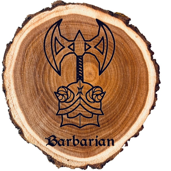 Dungeons and Dragons Real Wood Barbarian DnD Coaster | DnD Accessories | DnD Gift for Men | Dungeon Master Gift | DnD Stuff | D&D Gifts