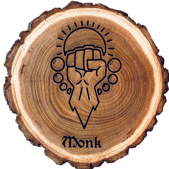 Dungeons and Dragons Real Wood Monk DnD Coaster | DnD Accessories | DnD Gift for Men | Dungeon Master Gift | DnD Stuff | D&D Gifts