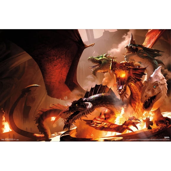 Dungeons and Dragons - TIAMAT Canvas Wall Poster, 22.375" x 34"