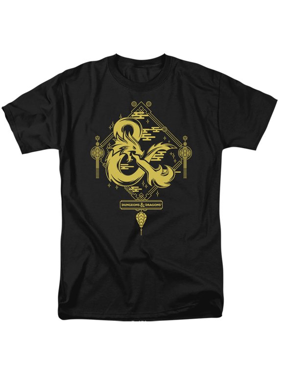 Dungeons and Dragons Year of the Dragon Gold Logo Unisex Adult T Shirt (2X-Large) Black