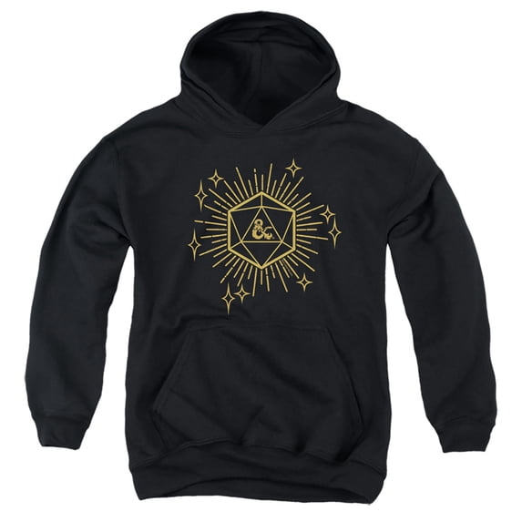 Dungeons and Dragons Year of the Dragon Lucky D20 Kids Pull-Over Hoodie (Medium) for Youth Boys and Girls, Black