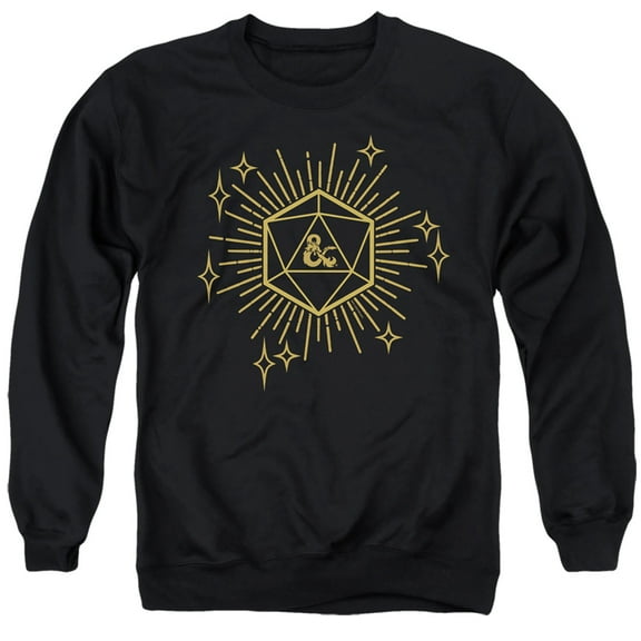 Dungeons and Dragons Year of the Dragon Lucky D20 Unisex Adult Crewneck Sweatshirt (2X-Large) Black