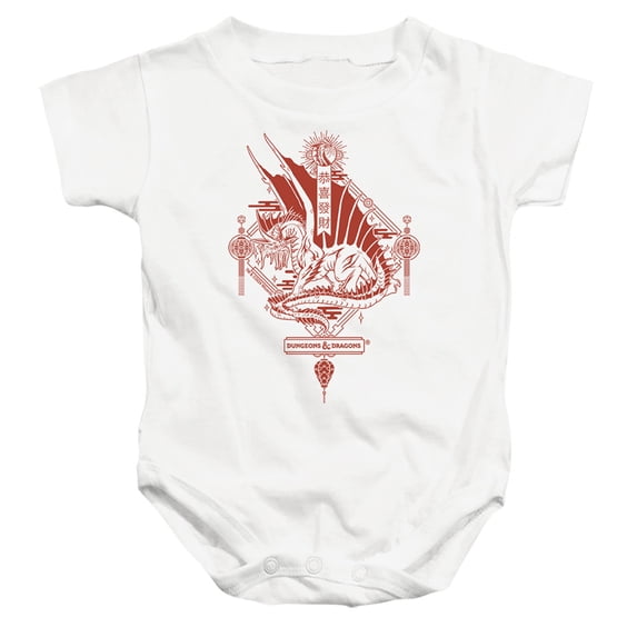 Dungeons and Dragons Year of the Dragon Red Lantern Unisex Infant Snap Suit for Baby (6 Months) White