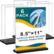 12 Pack 5x7 Acrylic Sign Holders - Double Sided Silver Frame Table Stands For Menus, Photos, Wedding Numbers