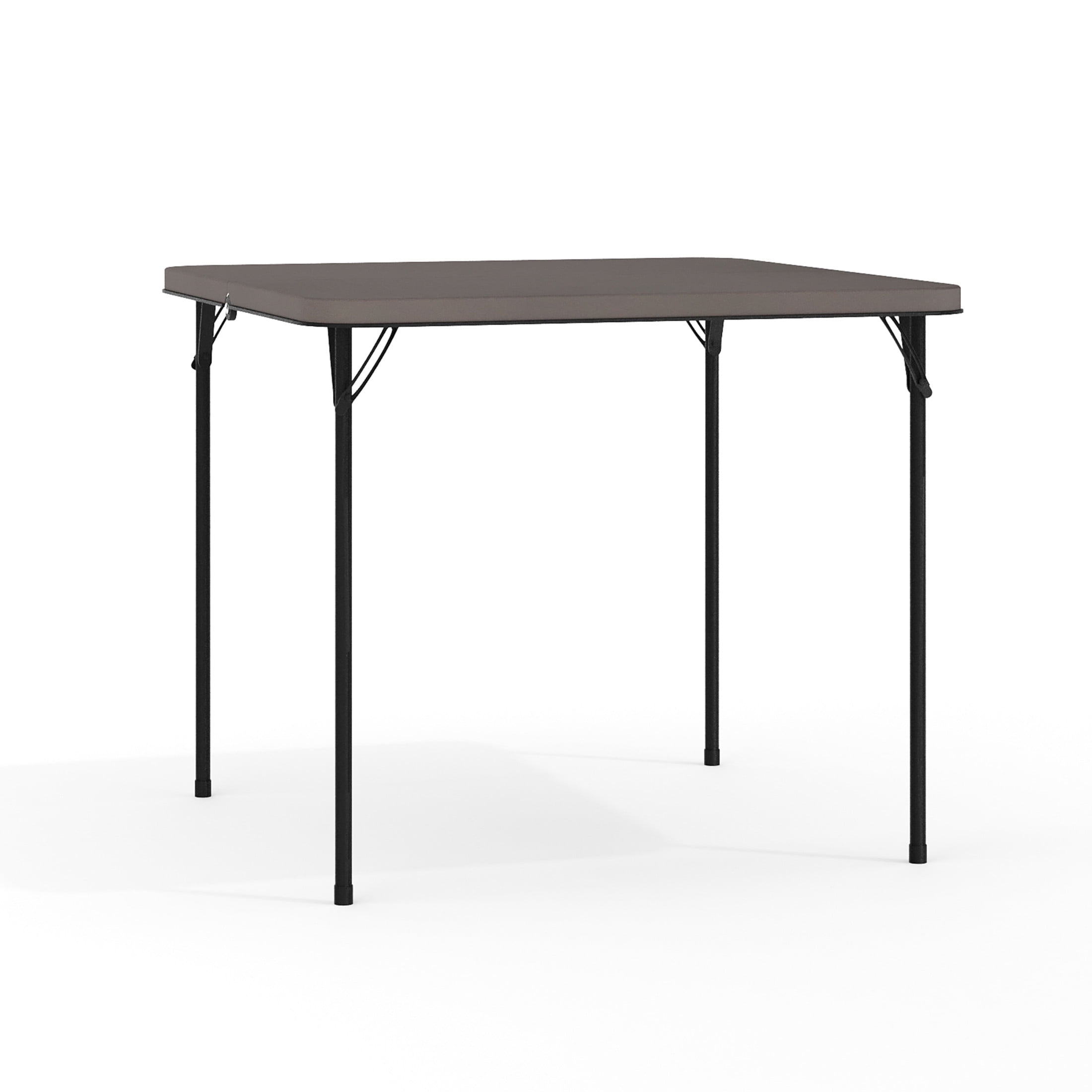 Dark Gray Square Metal and Plastic Folding Table with Handle