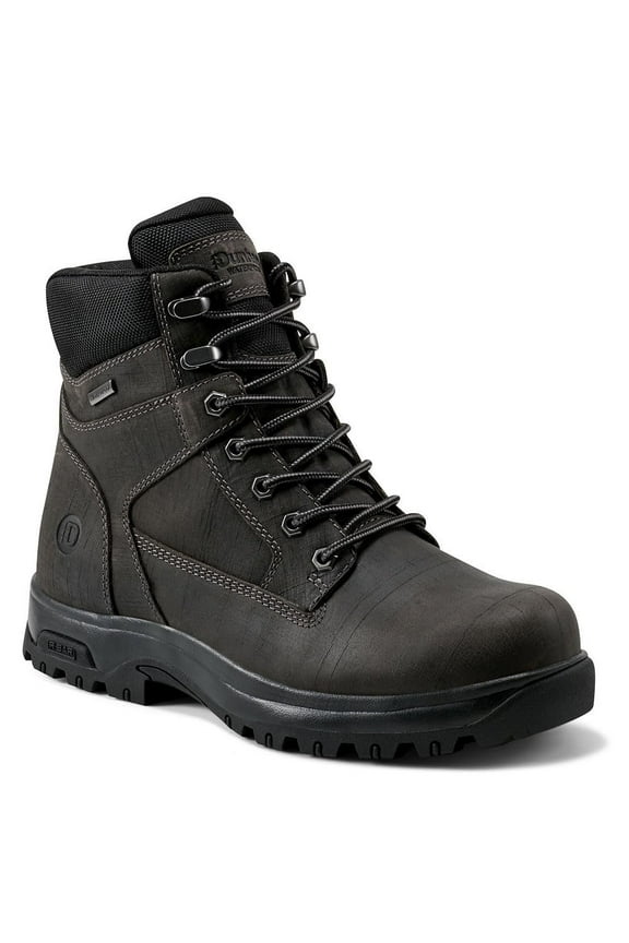 Men's 8000 Works 6 in Plain Toe Waterproof Boot Ankle, Dark Grey Leather, 8.5