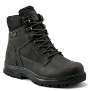 Dunham Mens 8000 Works 6 in Plain Toe Waterproof Boot Ankle, Dark Grey Leather, 9.5