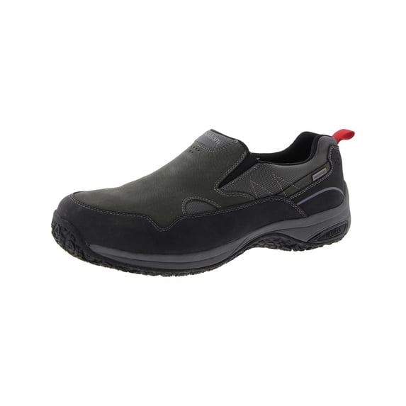 Dunham Mens Cloud Plus Faux Leather Flat Slip-On Sneakers