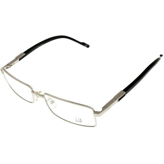 Dunhill Eyeglasses Frames Men DU91 01A Shiny Palladium Black Rectangular Size: Lens/ Bridge/ Temple: 54-16-140