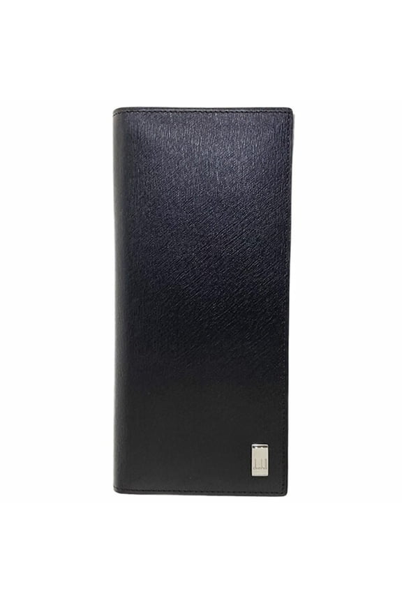 Pre-Owned Dunhill Sidecar Leather Dark Brown Plate Long Wallet for Men KK-17236