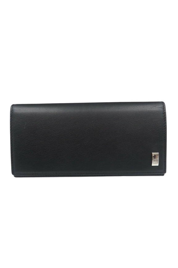 Pre-Owned Dunhill Sidecar QD1010 Leather Black Bi-fold Long Wallet 1056dunhill (Good)