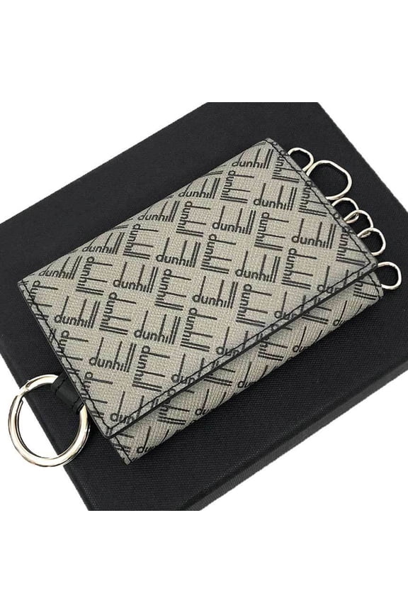 Pre-Owned Dunhill signature key case DU24F2178LT038R GRANITE men's wallet