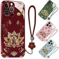 thumbnail image 1 of Dunhuangs Lotus Lanyard Hard Case for iPhone 17/16/15/14/13 Pro Max, Curranet Phone Case,All-Inclusive Lens Design Phone Cover, 1 of 6
