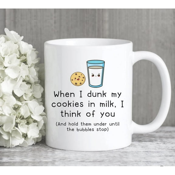 Dunk My Cookies In Milk Mugs with Sayings Valantines Day Mugs Gifts for Girlfriend for Boyfriend Cute Xmas Coffee Cup Couple Birthday Gift Wife Coffee Mug, Wedding Present