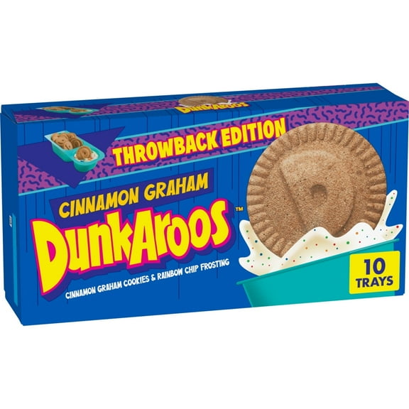 Dunkaroos Cinnamon Graham Cookies and Rainbow Chip Frosting, 10 Ct, 10 oz ( 3 Box )