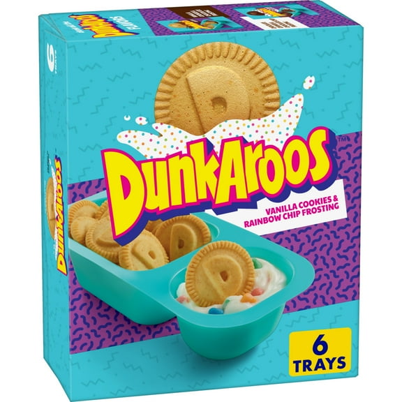 Dunkaroos Vanilla Cookies and Rainbow Chip Frosting, 1 oz, 6 ct