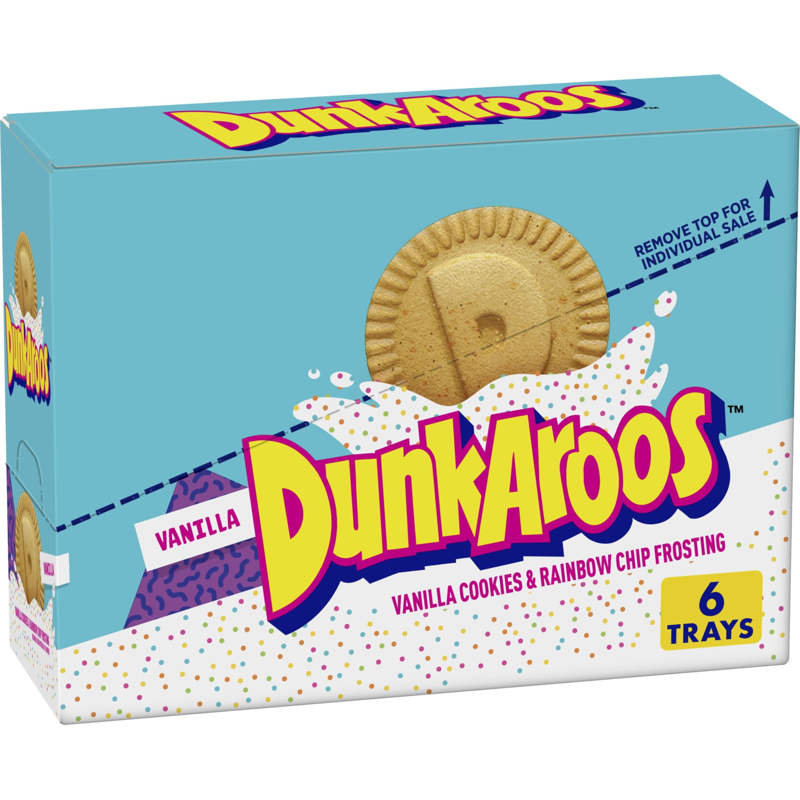 Dunkaroos Vanilla CookiesTRDN&nbsp;and Vanilla Frosting with Rainbow Sprinkles, 6 ct