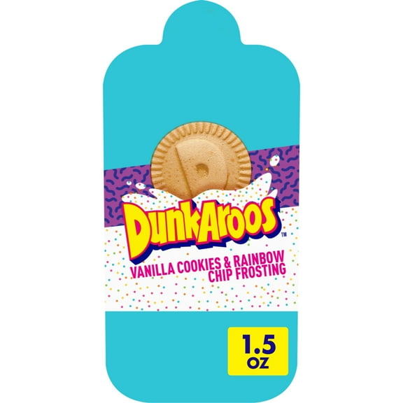 Dunkaroos Vanilla Cookies and Vanilla Frosting, Rainbow Sprinkles, 1.5 oz