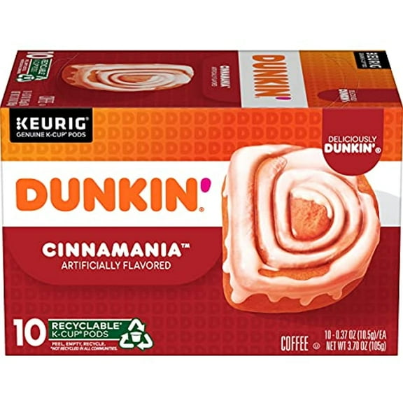 Dunkin Bakery Series Cinnamon Coffee Roll Flavored Coffee, 10 Keurig K-Cup Pods