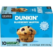 Dunkin’ Blueberry Muffin Ground Coffee, Medium Roast, Keurig K Cup Pods, 10 Count Box