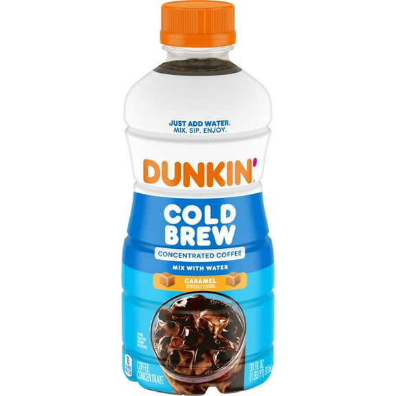 Dunkin Caramel Artificially Flavored Cold Brew Concentrated Coffee, 31 Fl oz Bottle