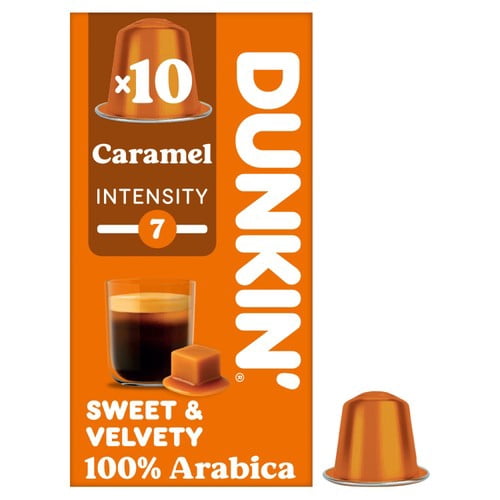 Dunkin Caramel Nespresso Compatible Coffee Pods, 10 pods per pack, British Import (Pack of 3)