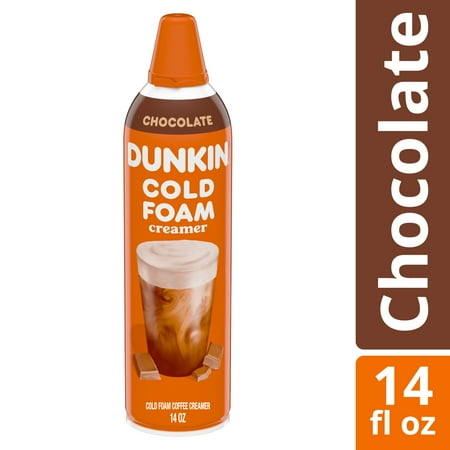 Dunkin' Chocolate Cold Foam Coffee Creamer Can, 14 oz