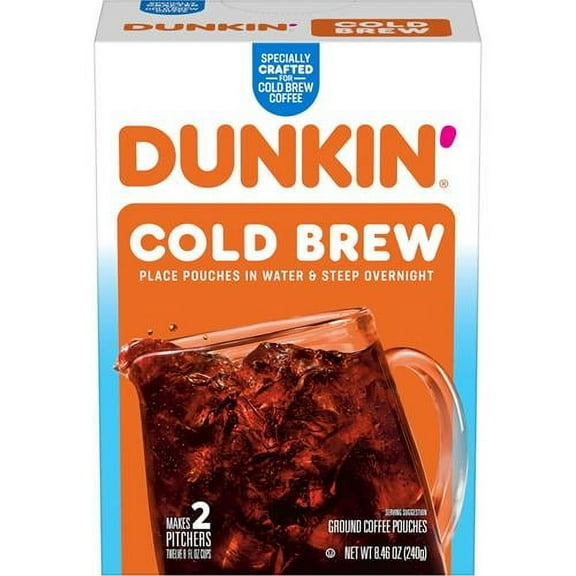 Dunkin Cold Brew Ground Coffee Packs, 8.46 Ounce (Pack Of 1) - Pack of 2