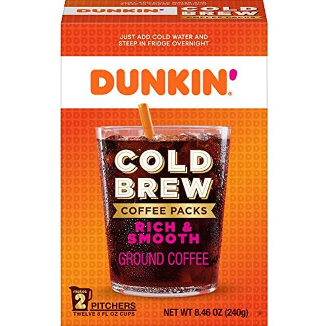 Dunkin Cold Brew Ground Coffee Packs, 8.46 Ounces