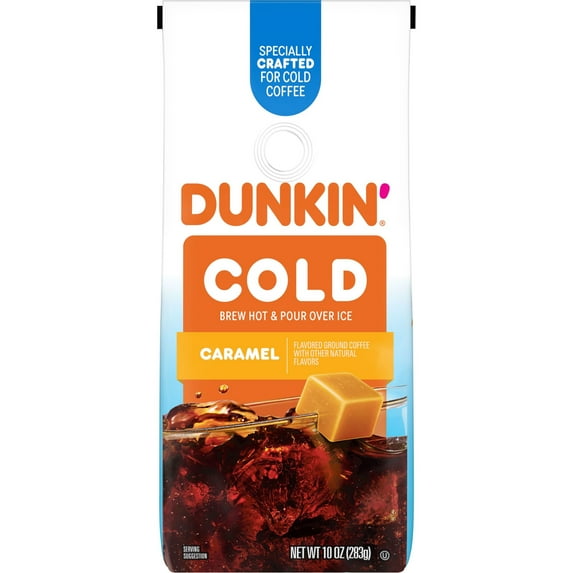 Dunkin’ Cold Caramel Flavored Ground Coffee, 10 oz Bag