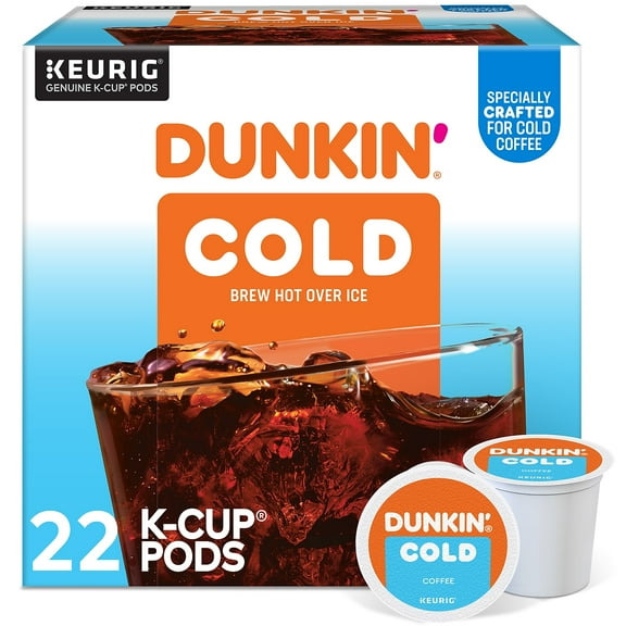 Dunkin Cold Coffee, K-Cup Pods, 22 Count Box