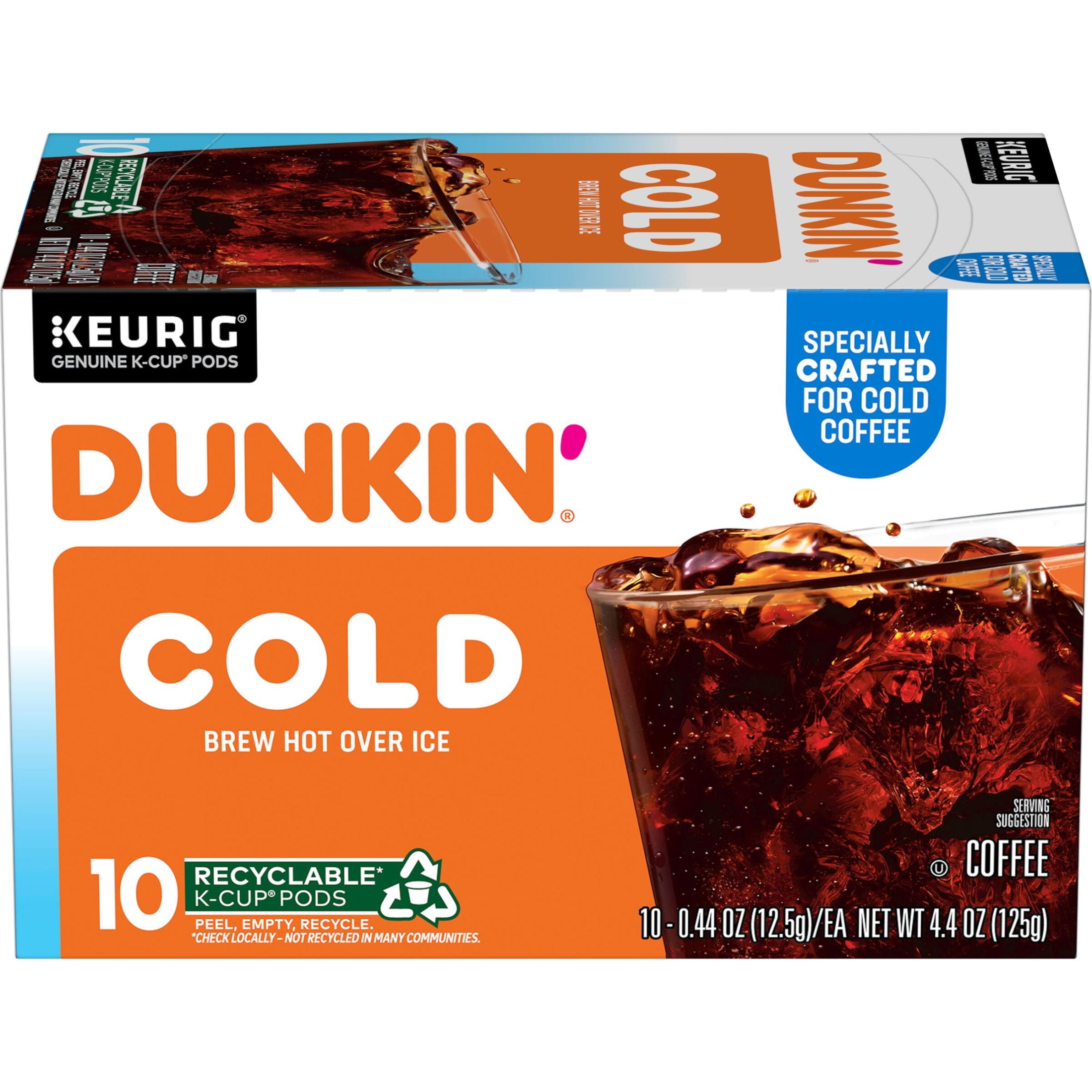 Dunkin' Dunkin’ Cold Iced Coffee, Keurig K Cup Pods, 10 Count Box