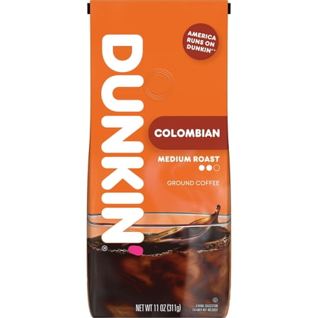 Dunkin’ Colombian Medium Roast Ground Coffee, 11 oz Bag