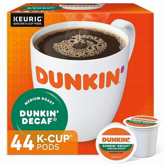 Dunkin' Decaf Coffee Keurig K-Cup Pods, Medium Roast, 44 ct Pack of 2