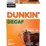 Dunkin’ Decaf Medium Roast Coffee, Keurig K Cup Pods, 22 Count Box