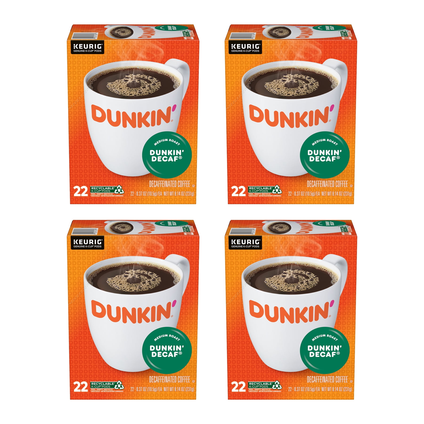 88 Count Dunkin Decaf Medium Roast Coffee K Cup Pods