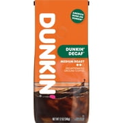 Dunkin’ Decaf Original Blend Ground Coffee, Medium Roast, 12 oz, bag