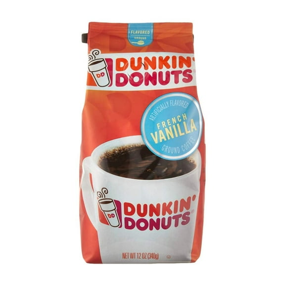 Dunkin, French Vanilla Flavored Ground Coffee, 12 Ounce
